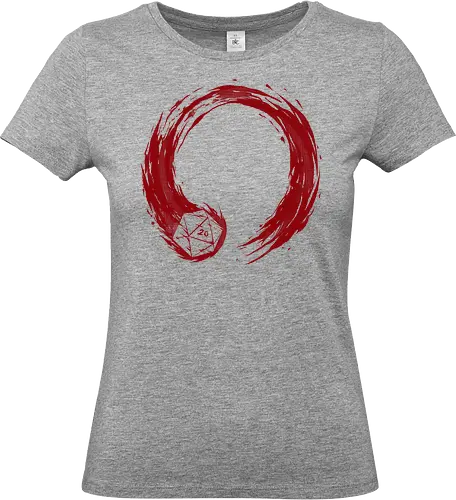 enso of fate  - dice, game, rolling, crit, board game, cool, funny, burning, enso, japaneseart, circle - Standard T-Shirt (Women)