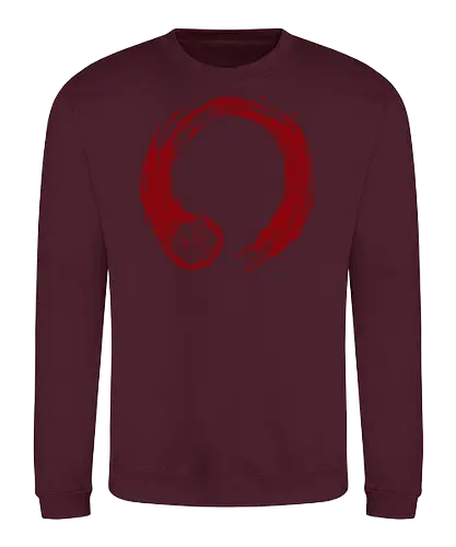 enso of fate  - dice, game, rolling, crit, board game, cool, funny, burning, enso, japaneseart, circle - Sweatshirt
