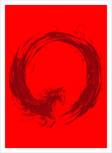 enso of red horse