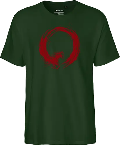 enso of red horse - horse, enso, zen, fire, flame, illustration, year, zodiac, unicorn, myth, mythical, creature, monster, animal, angry, wild, beast - Fairtrade T-Shirt