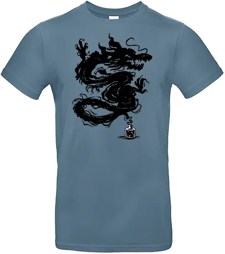 Drachen - drache, tinte, fantasy, mythisch, kunst, tattoo, streetwear, bestie, legende, asiatisch, krieger, feuer, illustration, design, shirt - Standard T-Shirt