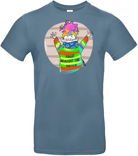 Rage against the beige - Ringelpullisprüche, Ringeldinger, streifenweise, Spruch, Weisheit, Motivation, Ringelpulli, SprücheShirt, Cartoon Illustration, Statement, Handgezeichnet, Humor, Selbstironie, Streifenpulli, Spruchshirt, deutsch - Standard T-Shirt