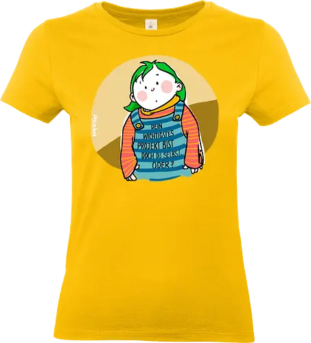 Dein wichtigstes Projekt.. - Ringelpullisprüche, Ringeldinger, streifenweise, Spruch, Weisheit, Motivation, Ringelpulli, SprücheShirt, Cartoon Illustration, Statement, Handgezeichnet, Humor, Selbstironie, Streifenpulli, Spruchshirt, deutsch - Standard T-Shirt (Women)