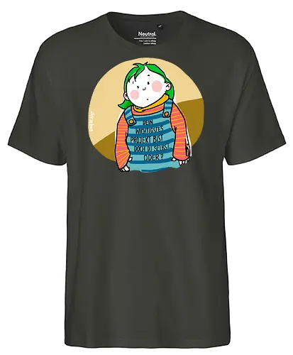 Dein wichtigstes Projekt.. - Ringelpullisprüche, Ringeldinger, streifenweise, Spruch, Weisheit, Motivation, Ringelpulli, SprücheShirt, Cartoon Illustration, Statement, Handgezeichnet, Humor, Selbstironie, Streifenpulli, Spruchshirt, deutsch - Fairtrade T-Shirt