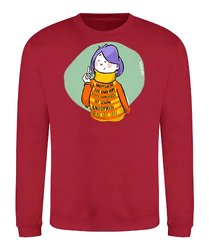 Hauptsache der Rand vom Nervenzusammenbruch... - Ringelpullisprüche, Ringeldinger, streifenweise, Spruch, Weisheit, Motivation, Ringelpulli, SprücheShirt, Cartoon Illustration, Statement, Handgezeichnet, Humor, Selbstironie, Streifenpulli, Spruchshirt, deutsch - Sweatshirt