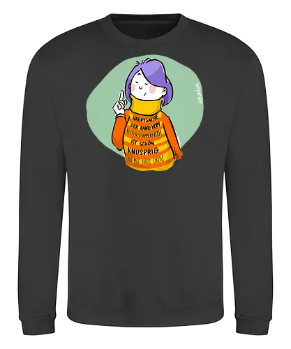 Hauptsache der Rand vom Nervenzusammenbruch... - Ringelpullisprüche, Ringeldinger, streifenweise, Spruch, Weisheit, Motivation, Ringelpulli, SprücheShirt, Cartoon Illustration, Statement, Handgezeichnet, Humor, Selbstironie, Streifenpulli, Spruchshirt, deutsch - Sweatshirt