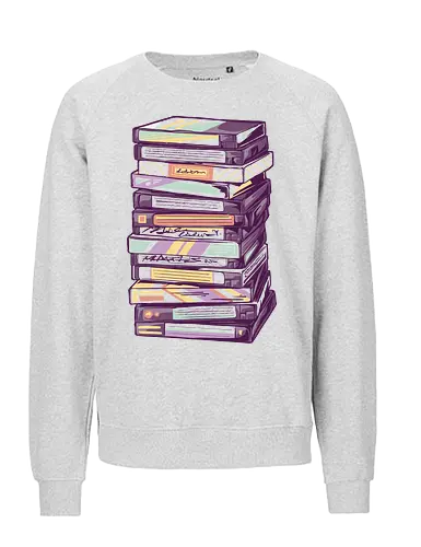 Retro VHS Kassette – Zurückspulen in die 90er Nostalgie - vhs, kassette, retro, 90er, 80er, nostalgie, vaporwave, glitch, filmabend, kino, geek, vintage, analog, tape, popkultur - Fairtrade Sweatshirt