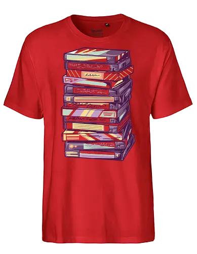 Retro VHS Kassette – Zurückspulen in die 90er Nostalgie - vhs, kassette, retro, 90er, 80er, nostalgie, vaporwave, glitch, filmabend, kino, geek, vintage, analog, tape, popkultur - Fairtrade T-Shirt