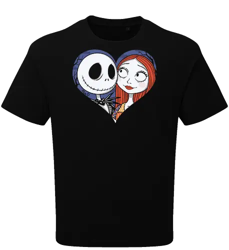 Love Never Dies - love never dies, dark love art, alternative romance, gothic couple, eternal love, romantic illustration, spooky love, outsider love - Oversize T-Shirt