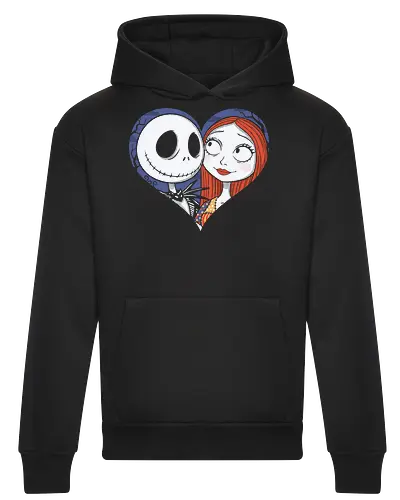 Love Never Dies - love never dies, dark love art, alternative romance, gothic couple, eternal love, romantic illustration, spooky love, outsider love - Heavyweight Hoodie