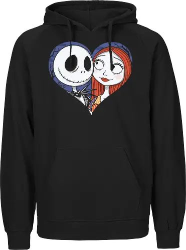 Love Never Dies - love never dies, dark love art, alternative romance, gothic couple, eternal love, romantic illustration, spooky love, outsider love - Fairtrade Hoodie