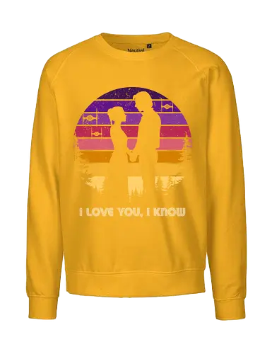 I love you, I know - love, valentines day, retro, vintage, movies, 80s films, galaxy, stars, valentine, heart - Fairtrade Sweatshirt