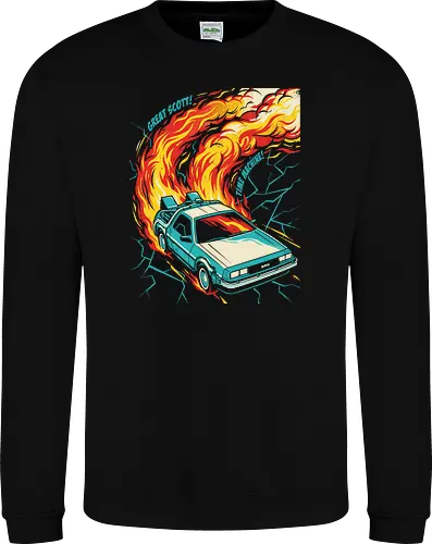 Retro Time Machine DeLorean Pop Art