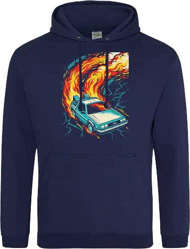 Retro Time Machine DeLorean Pop Art