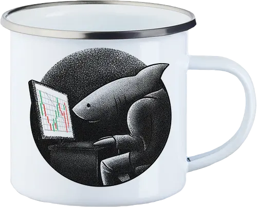 Business-Shark mit Computer