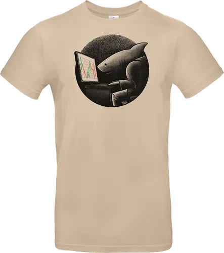 Business-Shark mit Computer