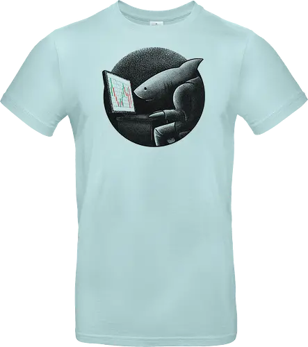 Business-Shark mit Computer