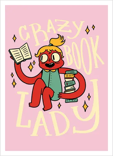 verrückte Bücherfrau