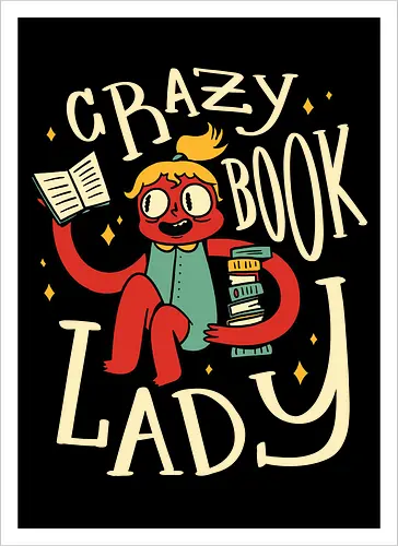 verrückte Bücherfrau