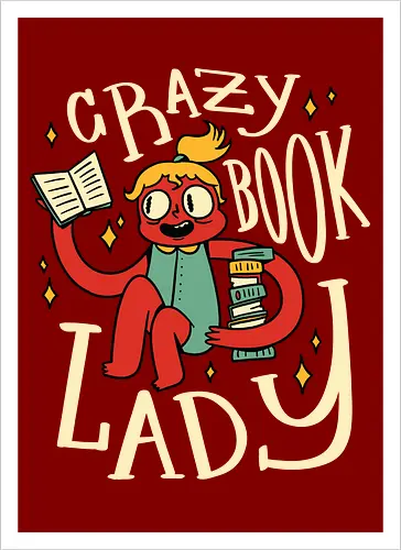 verrückte Bücherfrau