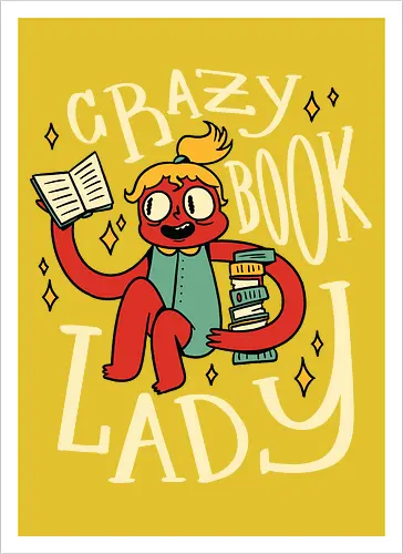 verrückte Bücherfrau