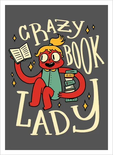 verrückte Bücherfrau
