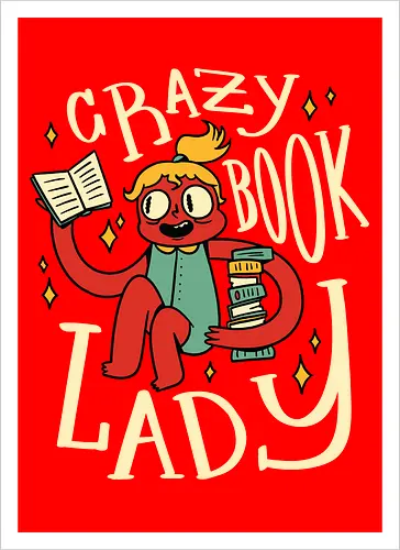 verrückte Bücherfrau