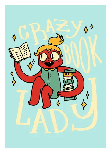 verrückte Bücherfrau