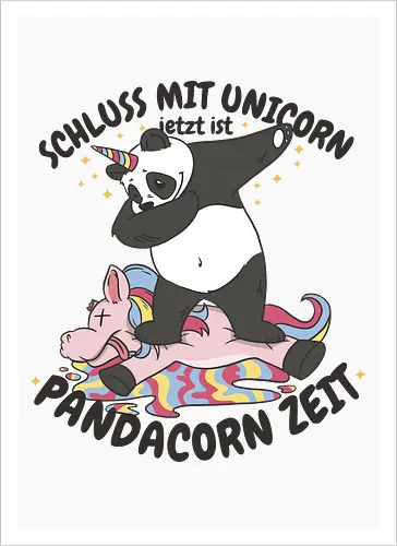 Lustiger Panda Dab mit Einhornhorn – Süßes Fantasy Fun Shirt