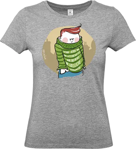 Wenn jeder Tag ein Geschenk ist... - Ringelpulli, fun, Sprüche, Weisheit, Lebenserkenntnis, Krawatte, Geschenk - Standard T-Shirt (Women)