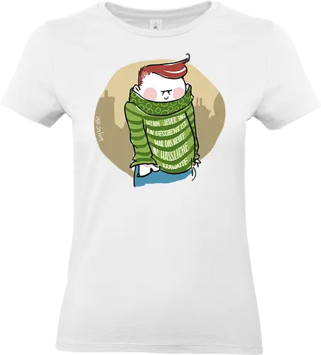 Wenn jeder Tag ein Geschenk ist... - Ringelpulli, fun, Sprüche, Weisheit, Lebenserkenntnis, Krawatte, Geschenk - Standard T-Shirt (Women)