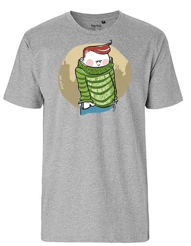 Wenn jeder Tag ein Geschenk ist... - Ringelpulli, fun, Sprüche, Weisheit, Lebenserkenntnis, Krawatte, Geschenk - Fairtrade T-Shirt
