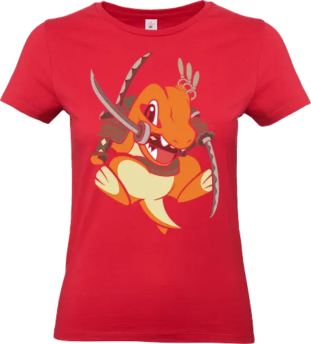 Samurai Starter - samurai charmander shirt, japanese warrior lizard tee, anime samurai mashup, fire lizard graphic t-shirt, katana wielding monster, shogun pocket monster apparel, cute samurai anime design, japanese armor lizard shirt, minimalist anime streetwear, fire type warrior top, funny samurai pet gift, bushido anime clothing, orange lizard swordsman, traditional japanese anime art, monster trainer gift, martial arts anime shirt, ronin fire creature, unique anime fan merch, heroic lizard graphic - Standard T-Shirt (Women)