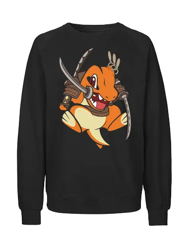 Samurai Starter - samurai charmander shirt, japanese warrior lizard tee, anime samurai mashup, fire lizard graphic t-shirt, katana wielding monster, shogun pocket monster apparel, cute samurai anime design, japanese armor lizard shirt, minimalist anime streetwear, fire type warrior top, funny samurai pet gift, bushido anime clothing, orange lizard swordsman, traditional japanese anime art, monster trainer gift, martial arts anime shirt, ronin fire creature, unique anime fan merch, heroic lizard graphic - Fairtrade Sweatshirt