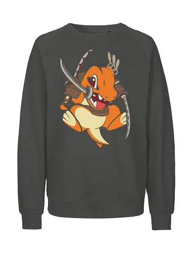 Samurai Starter - samurai charmander shirt, japanese warrior lizard tee, anime samurai mashup, fire lizard graphic t-shirt, katana wielding monster, shogun pocket monster apparel, cute samurai anime design, japanese armor lizard shirt, minimalist anime streetwear, fire type warrior top, funny samurai pet gift, bushido anime clothing, orange lizard swordsman, traditional japanese anime art, monster trainer gift, martial arts anime shirt, ronin fire creature, unique anime fan merch, heroic lizard graphic - Fairtrade Sweatshirt