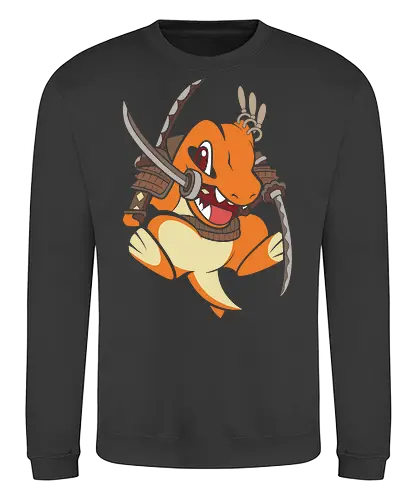 Samurai Starter - samurai charmander shirt, japanese warrior lizard tee, anime samurai mashup, fire lizard graphic t-shirt, katana wielding monster, shogun pocket monster apparel, cute samurai anime design, japanese armor lizard shirt, minimalist anime streetwear, fire type warrior top, funny samurai pet gift, bushido anime clothing, orange lizard swordsman, traditional japanese anime art, monster trainer gift, martial arts anime shirt, ronin fire creature, unique anime fan merch, heroic lizard graphic - Sweatshirt
