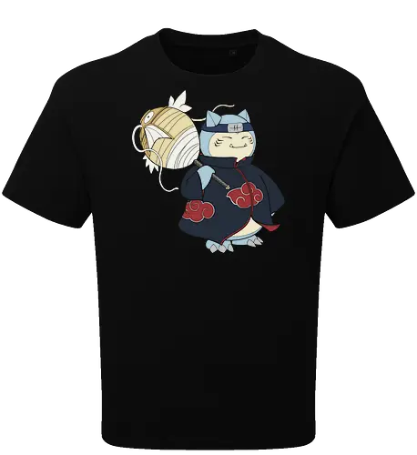 Relax Akatsuki - snorlax akatsuki shirt, shinobi snorlax t-shirt, anime mashup graphic tee, red cloud ninja cloak, sleeping pokemon ninja, akatsuki snorlax apparel, hidden mist headband shirt, samehada sword graphic, funny anime crossover top, minimalist anime streetwear, pocket monster ninja art, japanese pop culture clothing, otaku gift ideas, snorlax fan merchandise, ninja organization t-shirt, epic anime power up shirt, blue and navy anime design, gamer lifestyle apparel, legendary shinobi t-shirt - Oversize T-Shirt