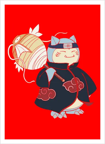 Relax Akatsuki - snorlax akatsuki shirt, shinobi snorlax t-shirt, anime mashup graphic tee, red cloud ninja cloak, sleeping pokemon ninja, akatsuki snorlax apparel, hidden mist headband shirt, samehada sword graphic, funny anime crossover top, minimalist anime streetwear, pocket monster ninja art, japanese pop culture clothing, otaku gift ideas, snorlax fan merchandise, ninja organization t-shirt, epic anime power up shirt, blue and navy anime design, gamer lifestyle apparel, legendary shinobi t-shirt - Artprint