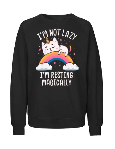 Resting Magically - koalatees, koala, cat, cat lover, unicorn, rainbow, magical, cute, lazy, sarcastic, sparkle, clouds - Fairtrade Sweatshirt