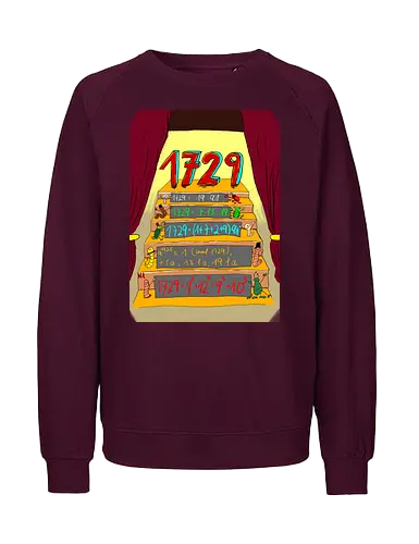 Die Zahl 1729 - Mathematik, Zahlentheorie - Fairtrade Sweatshirt
