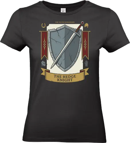 The Hedge Knight - the hedge knight shirt, seven kingdoms t-shirt, knight shield and sword graphic, high fantasy apparel, medieval heraldry clothing, chivalry t-shirt, battle worn shield design, knight errant gear, fantasy book lover gift, epic saga clothing, vintage knightly art, warrior house crest, medieval tournament tee, knightly armor illustration, fantasy world streetwear, heroic knight top, sword and shield graphic, historical fantasy merch, seven kingdoms lore shirt - Standard T-Shirt (Women)