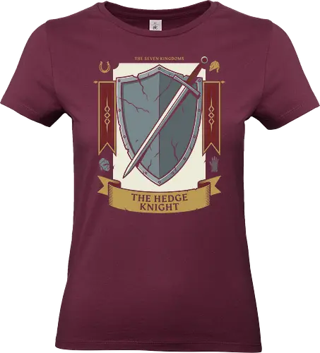 The Hedge Knight - the hedge knight shirt, seven kingdoms t-shirt, knight shield and sword graphic, high fantasy apparel, medieval heraldry clothing, chivalry t-shirt, battle worn shield design, knight errant gear, fantasy book lover gift, epic saga clothing, vintage knightly art, warrior house crest, medieval tournament tee, knightly armor illustration, fantasy world streetwear, heroic knight top, sword and shield graphic, historical fantasy merch, seven kingdoms lore shirt - Standard T-Shirt (Women)