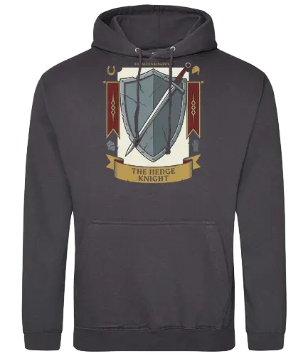 The Hedge Knight - the hedge knight shirt, seven kingdoms t-shirt, knight shield and sword graphic, high fantasy apparel, medieval heraldry clothing, chivalry t-shirt, battle worn shield design, knight errant gear, fantasy book lover gift, epic saga clothing, vintage knightly art, warrior house crest, medieval tournament tee, knightly armor illustration, fantasy world streetwear, heroic knight top, sword and shield graphic, historical fantasy merch, seven kingdoms lore shirt - Standard Hoodie