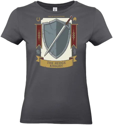 The Hedge Knight - the hedge knight shirt, seven kingdoms t-shirt, knight shield and sword graphic, high fantasy apparel, medieval heraldry clothing, chivalry t-shirt, battle worn shield design, knight errant gear, fantasy book lover gift, epic saga clothing, vintage knightly art, warrior house crest, medieval tournament tee, knightly armor illustration, fantasy world streetwear, heroic knight top, sword and shield graphic, historical fantasy merch, seven kingdoms lore shirt - Standard T-Shirt (Women)