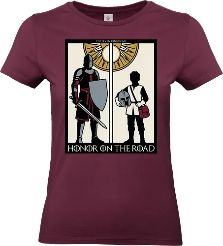 Honor on the Road - honor on the road shirt, knight and squire t-shirt, seven kingdoms graphic tee, high fantasy apparel, medieval knight clothing, master and apprentice shirt, wandering knight design, epic fantasy t-shirt, knightly honor top, fantasy book lover gift, vintage heraldry style, armored warrior apparel, medieval quest clothing, heroic silhouette shirt, sword and shield art, fantasy world streetwear, chivalry and honor tee, knightly duo graphic, seven kingdoms lore merch - Standard T-Shirt (Women)