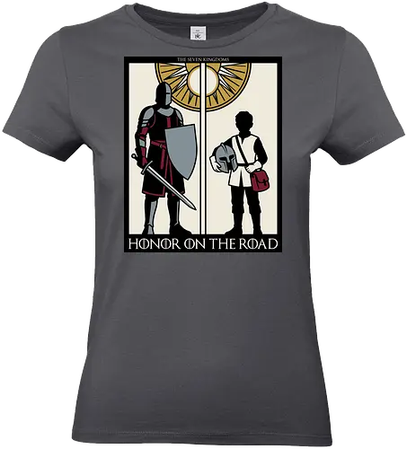 Honor on the Road - honor on the road shirt, knight and squire t-shirt, seven kingdoms graphic tee, high fantasy apparel, medieval knight clothing, master and apprentice shirt, wandering knight design, epic fantasy t-shirt, knightly honor top, fantasy book lover gift, vintage heraldry style, armored warrior apparel, medieval quest clothing, heroic silhouette shirt, sword and shield art, fantasy world streetwear, chivalry and honor tee, knightly duo graphic, seven kingdoms lore merch - Standard T-Shirt (Women)