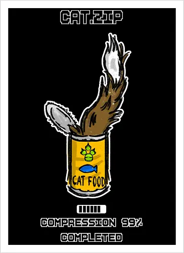 Lustige Geek-Katze für Food- und Computer-Nerds