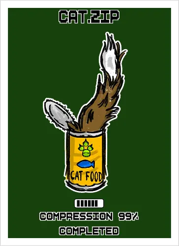 Lustige Geek-Katze für Food- und Computer-Nerds