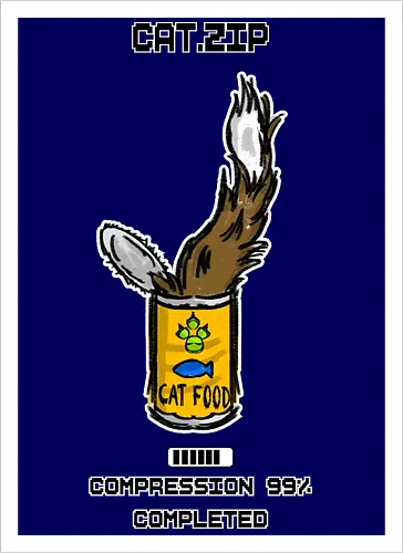 Lustige Geek-Katze für Food- und Computer-Nerds