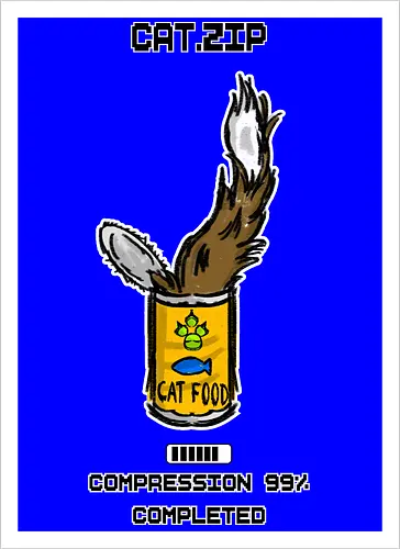 Lustige Geek-Katze für Food- und Computer-Nerds